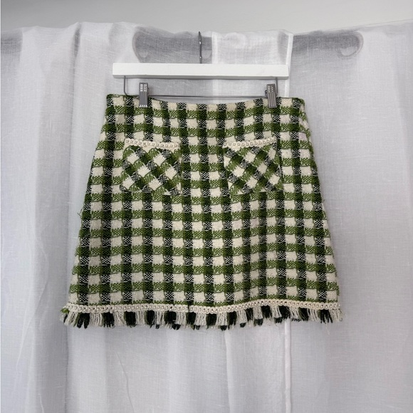 Sister Jane Dresses & Skirts - ✿ Sister Jane Green Gingham Pearl Trim Mini Skirt ✿